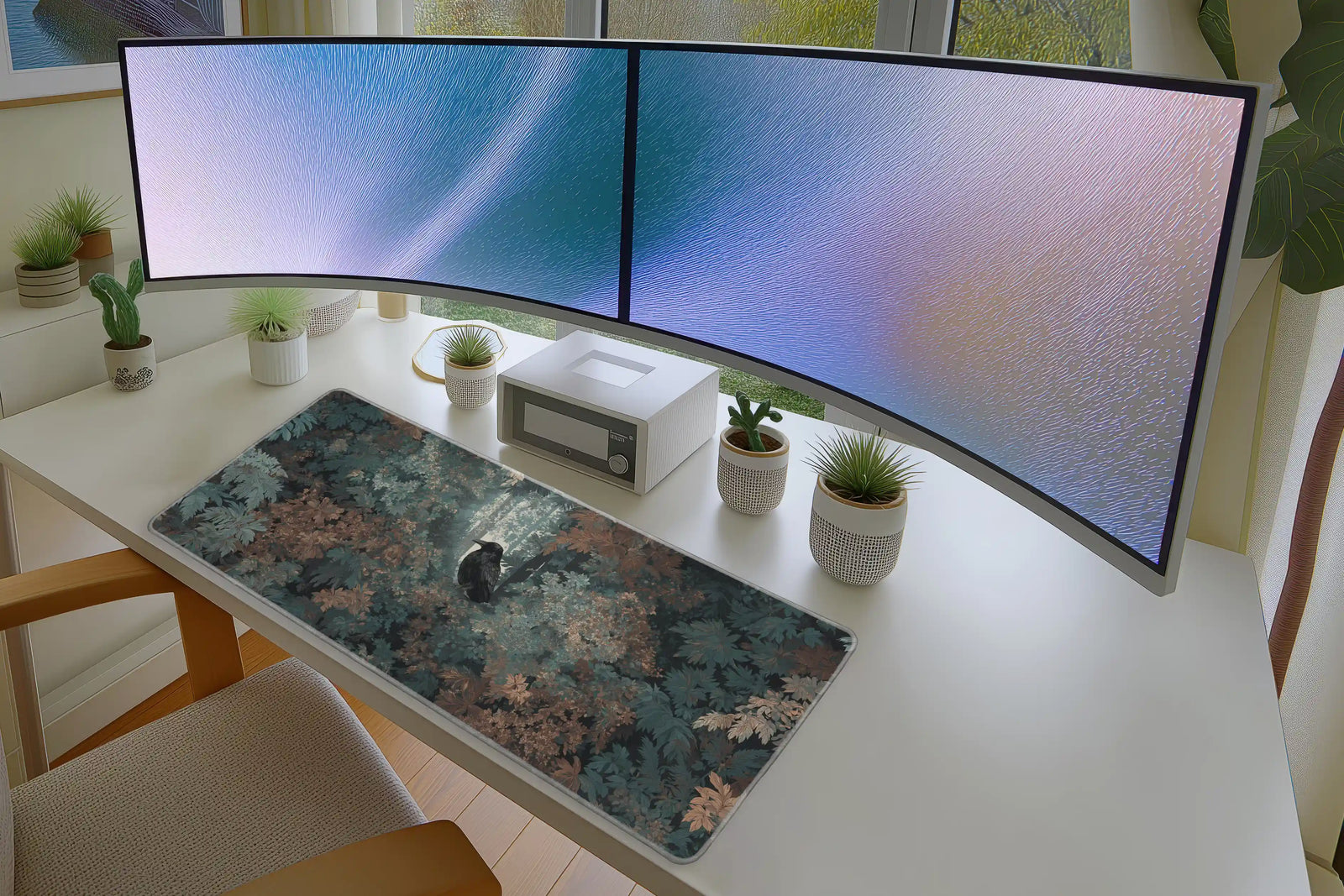 Mystical Raven Forest Mousepad – Nature & Dark Aesthetic