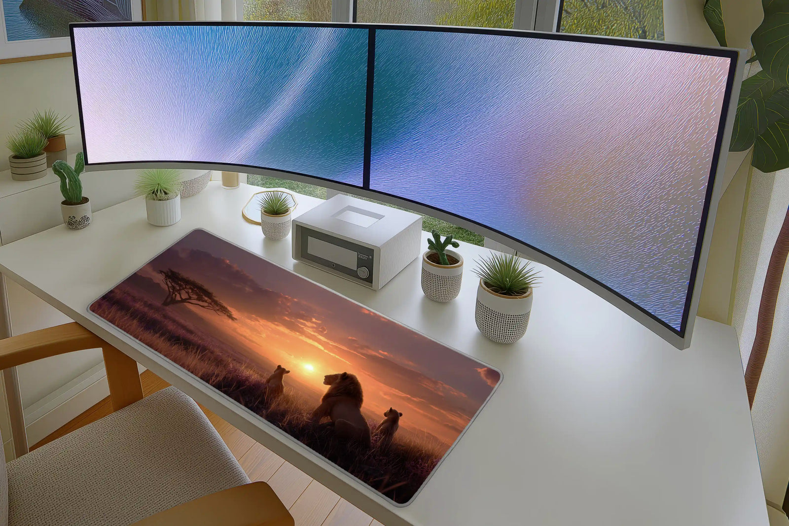 Lion Family at Sunset Mousepad – Majestic Safari Scene