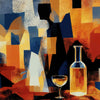 Abstract 36x16in custom desk mat, stitched edge – Print My Pad