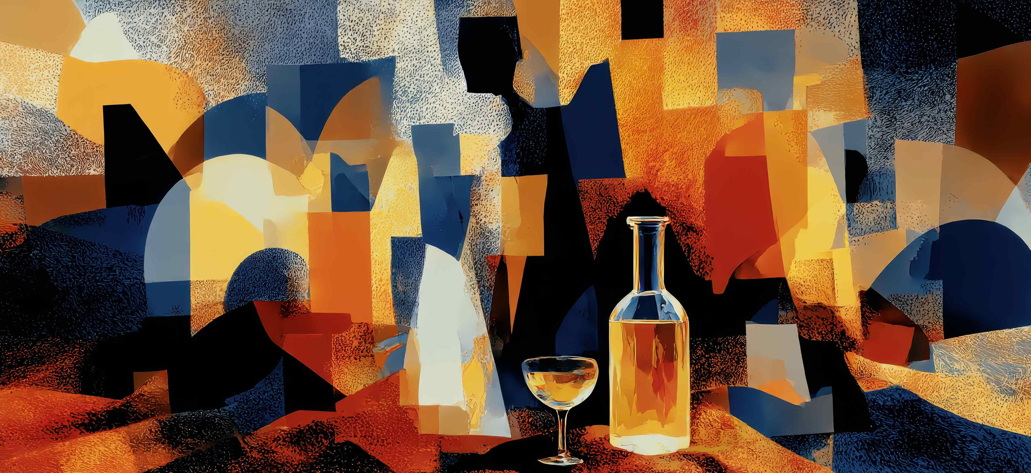Abstract 36x16in custom desk mat, stitched edge – Print My Pad