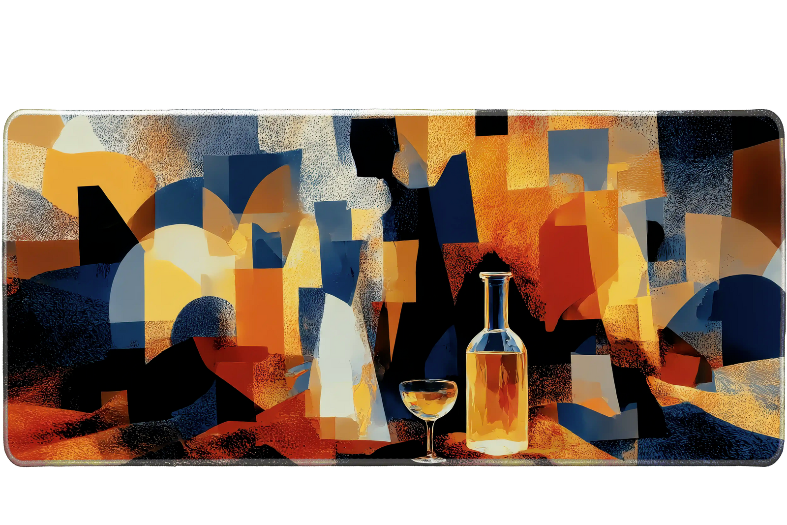 Abstract 36x16in custom desk mat, stitched edge – Print My Pad