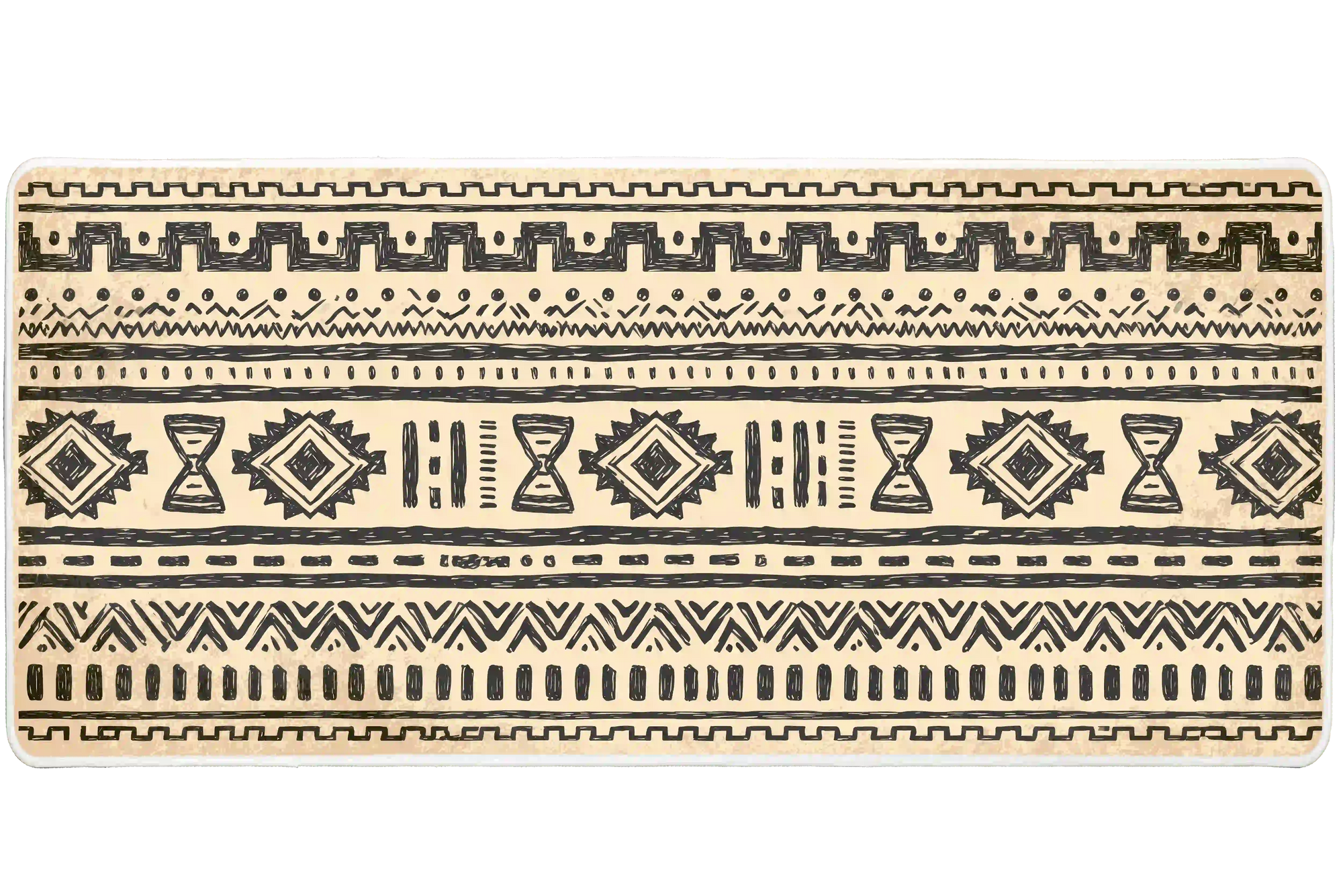 Afrohemian Mudcloth desk mat artwork in a wide product view