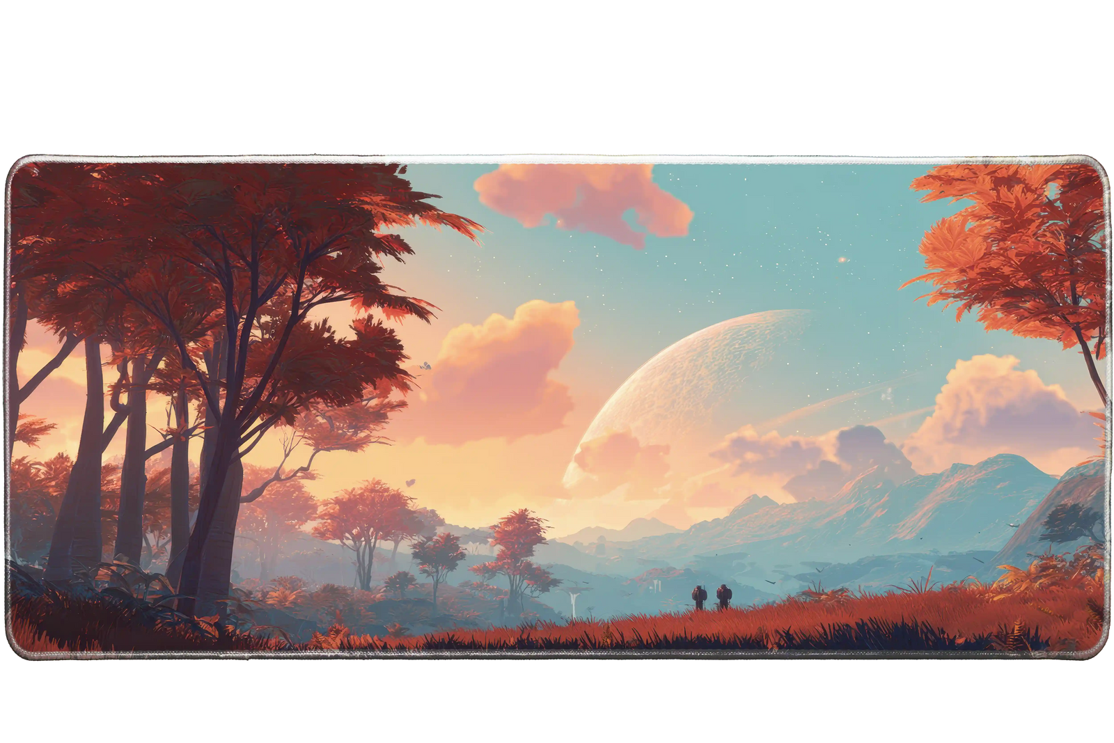 Space 90x40cm custom desk mat, stitched edge – PrintMyPad