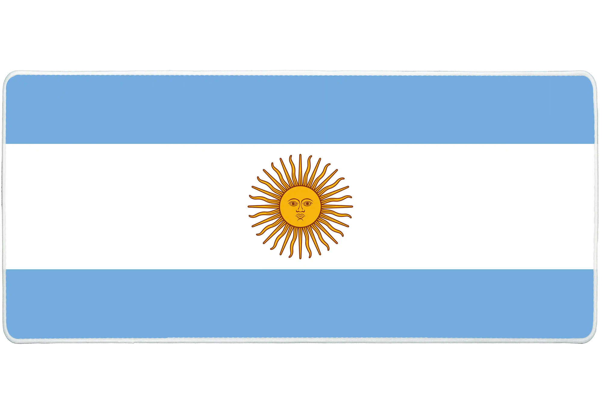 Country 36x16in custom desk pad, stitched edge Argentina flag – Print My Pad