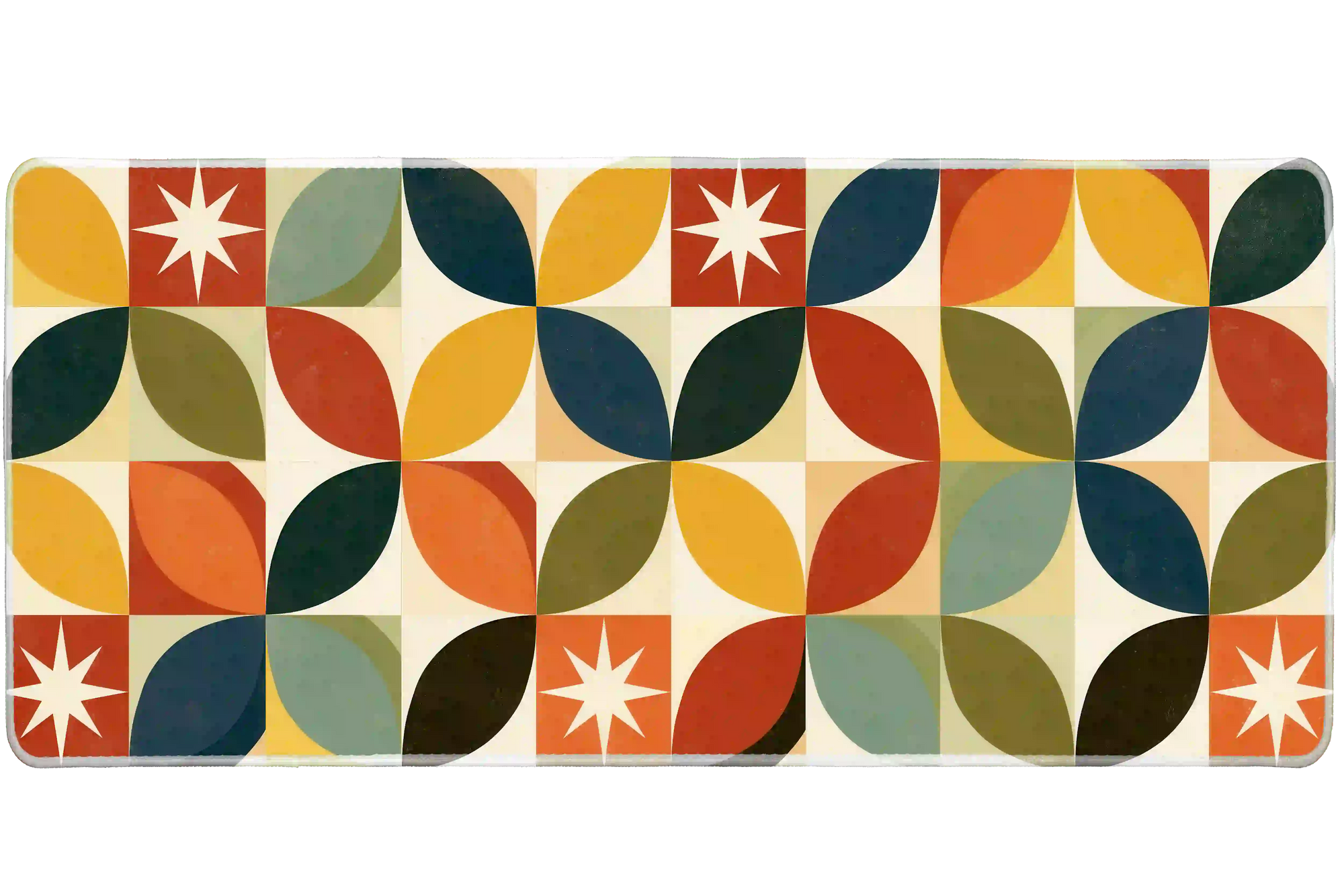 Pattern 36x16in custom desk pad, stitched edge – PrintMyPad