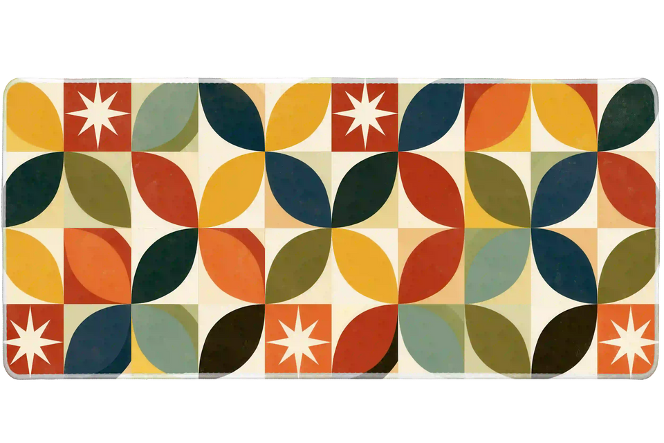 Pattern 36x16in custom desk pad, stitched edge – PrintMyPad