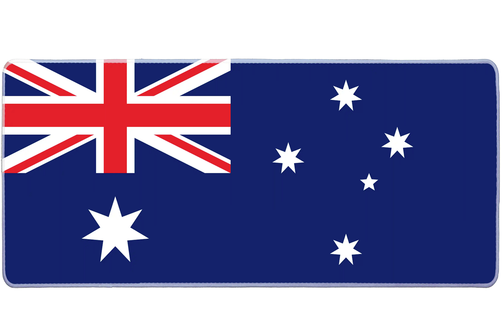 Country 36x16in custom desk mat, stitched edge Australia flag – PrintMyPad