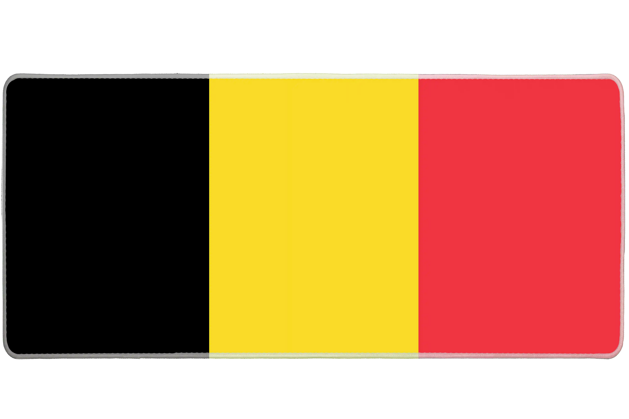 Country 36x16in custom mousepad, stitched edge Belgium flag – PrintMyPad