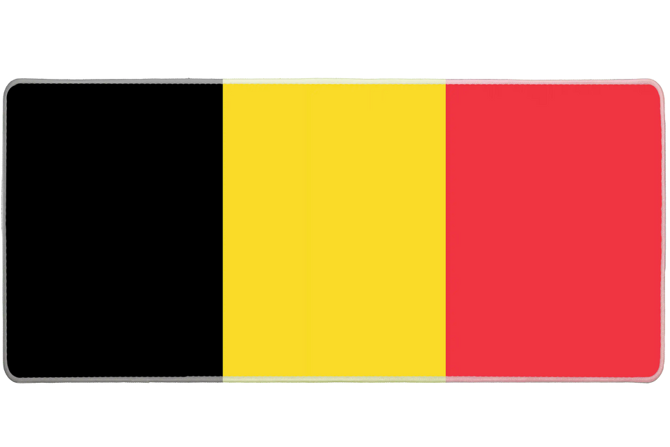 Country 36x16in custom mousepad, stitched edge Belgium flag – PrintMyPad