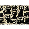 Black Cat Doodle Desk Mat | Cute Pattern Mouse Pad artwork on an extended desk mat with black cat doodle pattern