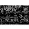 Black Maze Desk Mat | Abstract Geometric Mouse Pad artwork on an extended desk mat with black geometric maze pattern