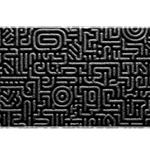 Black Maze Desk Mat | Abstract Geometric Mouse Pad artwork on an extended desk mat with black geometric maze pattern