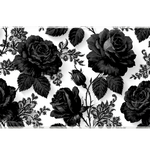 Black Rose Lace Gothic Floral desk mat with detailed roses, floral lace accents, and a dramatic