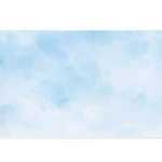 Minimalist watercolor cloud desk mat with pale blue washes blending into soft white areas