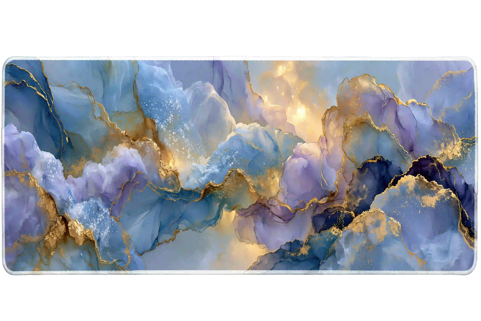 Abstract 36x16in custom desk pad, stitched edge – Print My Pad
