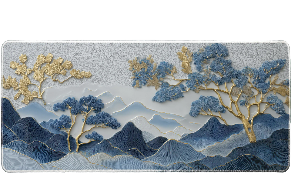 Landscape 36x16in custom desk mat, non-slip rubber – PrintMyPad