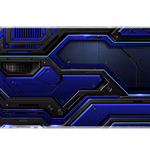 Extended mouse pad featuring the full blue sci-fi futuristic tech panel design for work or gaming