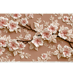 Blush Floral Branch Ivory Blossom desk mat with ivory blossoms, warm neutral tones, and graceful