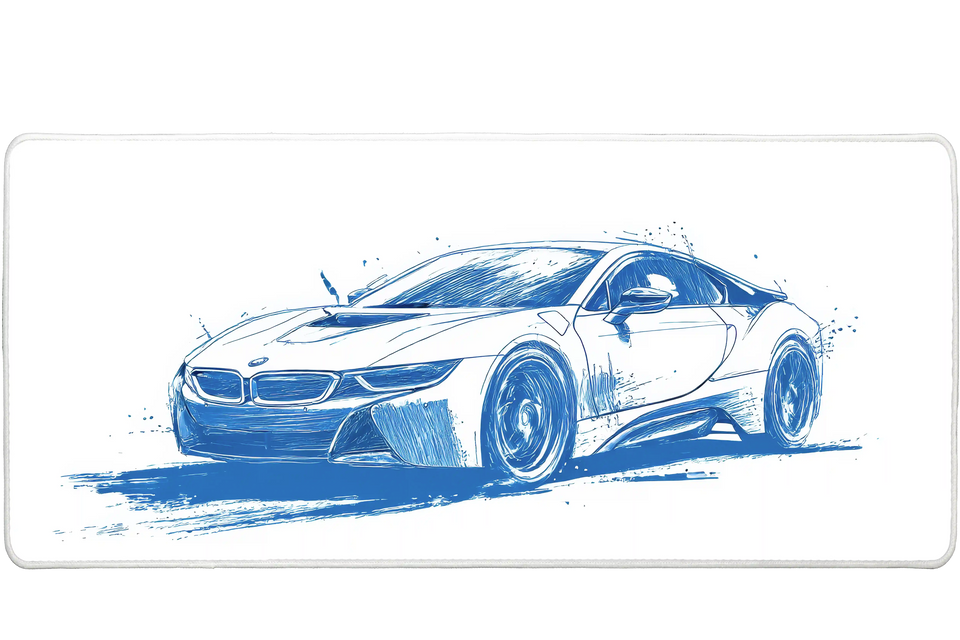 Cars 36x16in custom mousemat, stitched edge finish – PrintMyPad