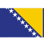 Country 36x16in custom desk mat, stitched edge Bosnia flag – Print My Pad