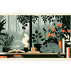 Botanical Cat Desk Mat | Forest Window Books artwork on an extended desk mat with botanical cat design
