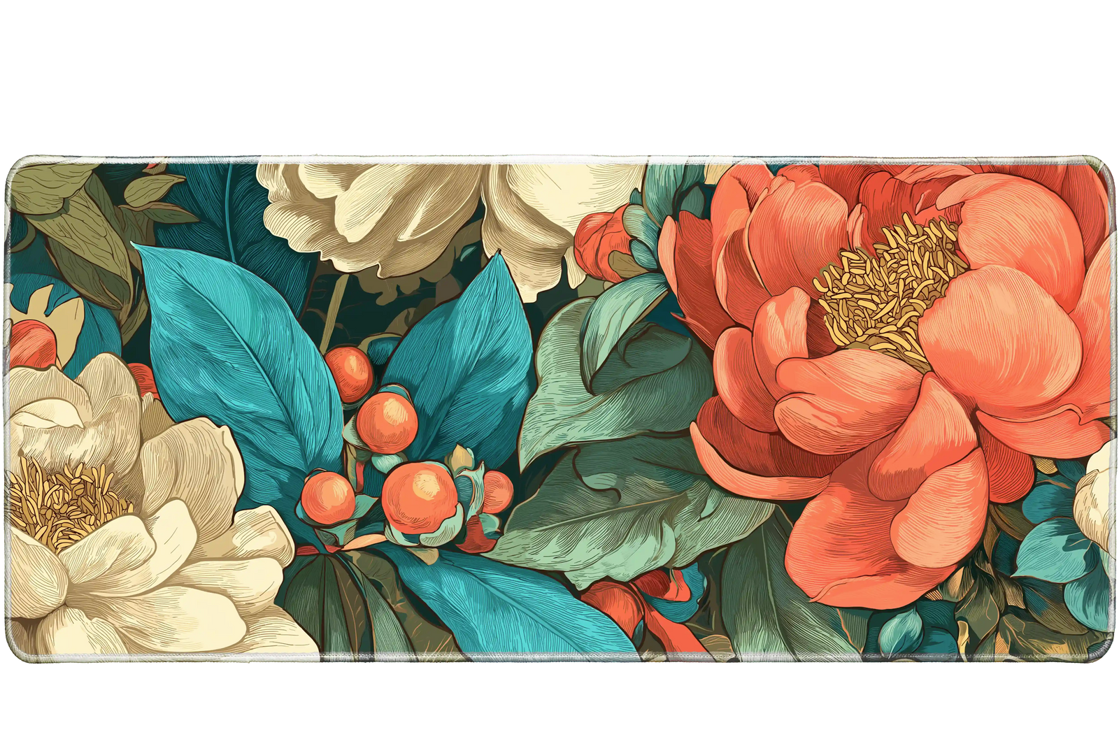 Pattern 90x40cm custom desk mat, stitched edge for durability – PrintMyPad