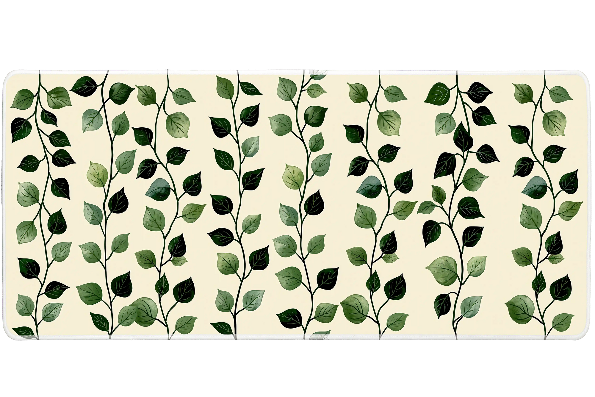 Botanical Leaf Pattern desk mat artwork in a wide product view