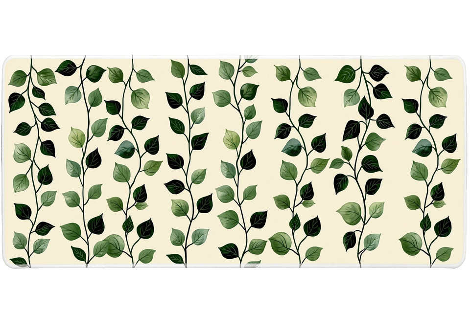 Botanical Leaf Pattern – Nature desk mat and mouse pad by PrintMyPad