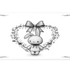 Cute Bunny Bow Minimal Kawaii Rabbit desk mat with a delicate bow, heart details, and elegant