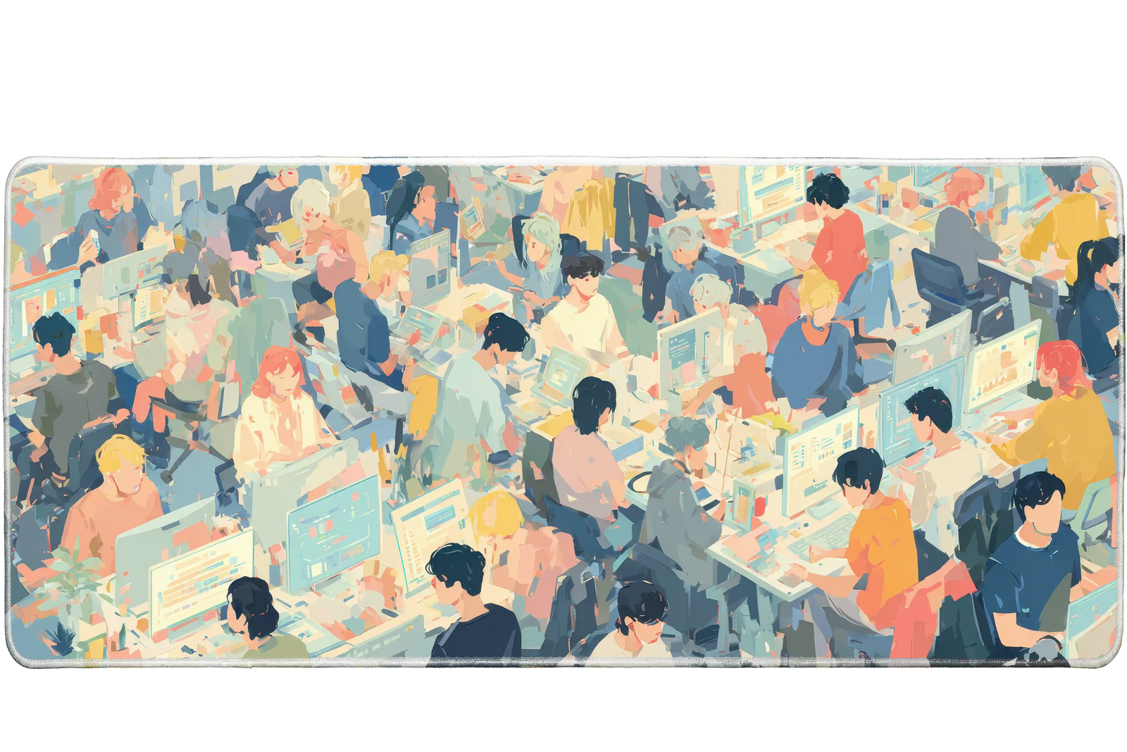 Abstract 36x16in custom desk mat, stitched edge – Print My Pad