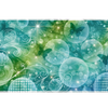 Teal Butterfly Bubble desk mat artwork in a wide product view