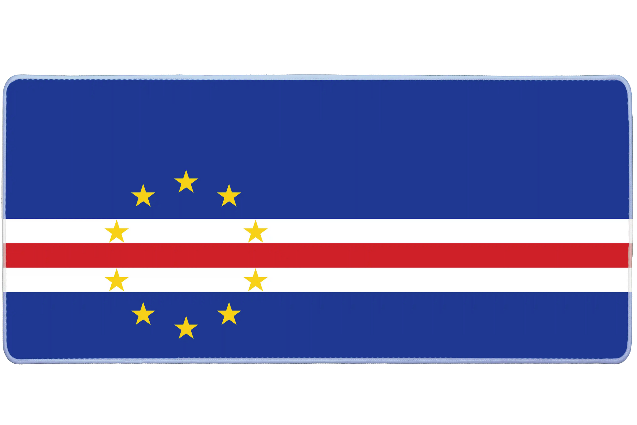 Country 36x16in custom deskmat, stitched edge Cape Verde flag – PrintMyPad