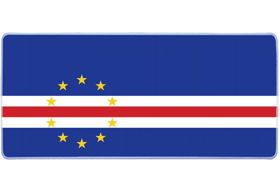 Country 36x16in custom deskmat, stitched edge Cape Verde flag – PrintMyPad