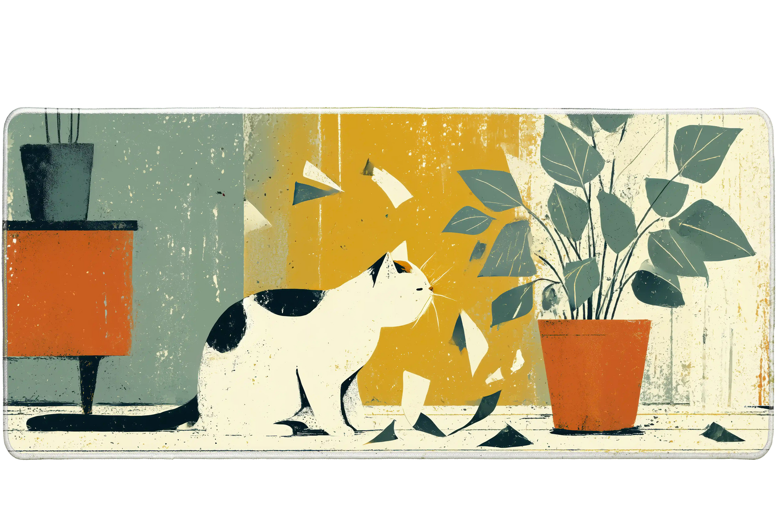 Animals 36x16in custom desk mat, stitched edge – Print My Pad