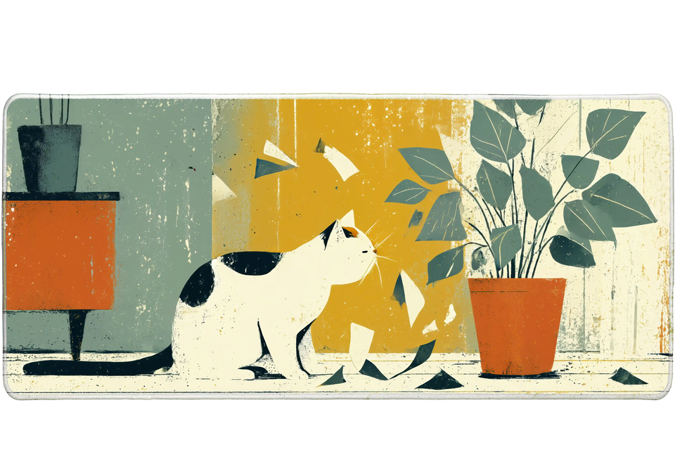 Animals 36x16in custom desk mat, stitched edge – Print My Pad
