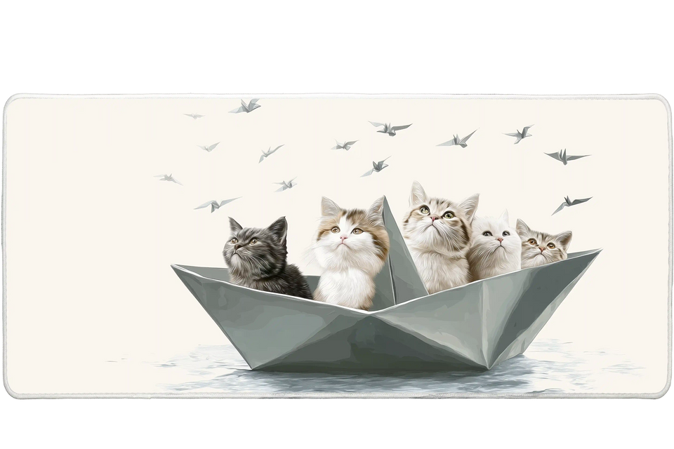 Animals 90x40cm custom desk mat, washable surface – Print My Pad