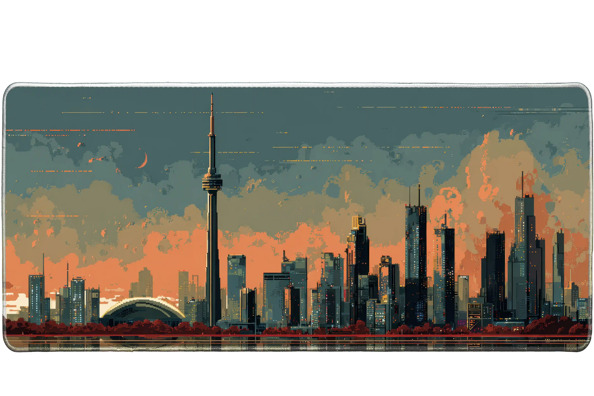 Aesthetic 36x16in custom mouse pad, stitched edge finish – PrintMyPad