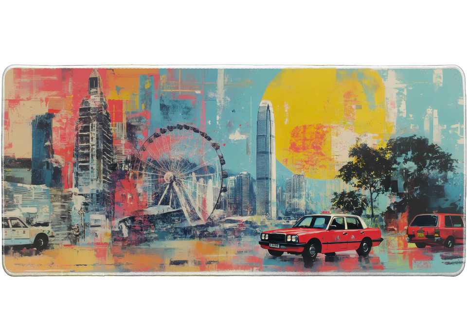 Cars 36x16in custom desk mat, stitched edge – PrintMyPad