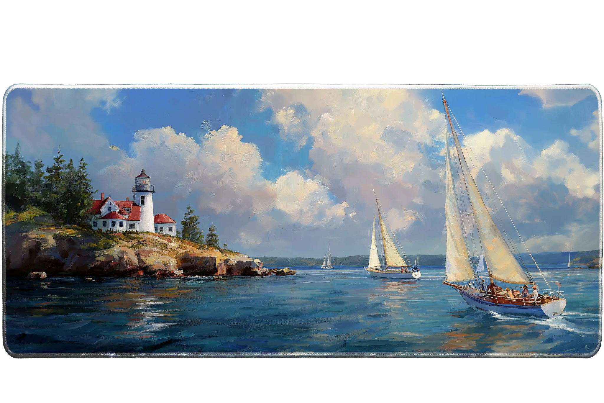 Landscape 36x16in custom desk mat, non-slip rubber – Print My Pad