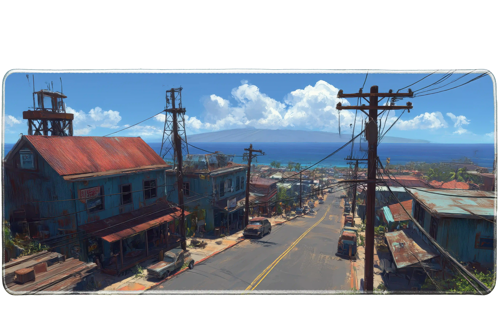 Aesthetic 36x16in custom desk mat, stitched edge finish – Print My Pad