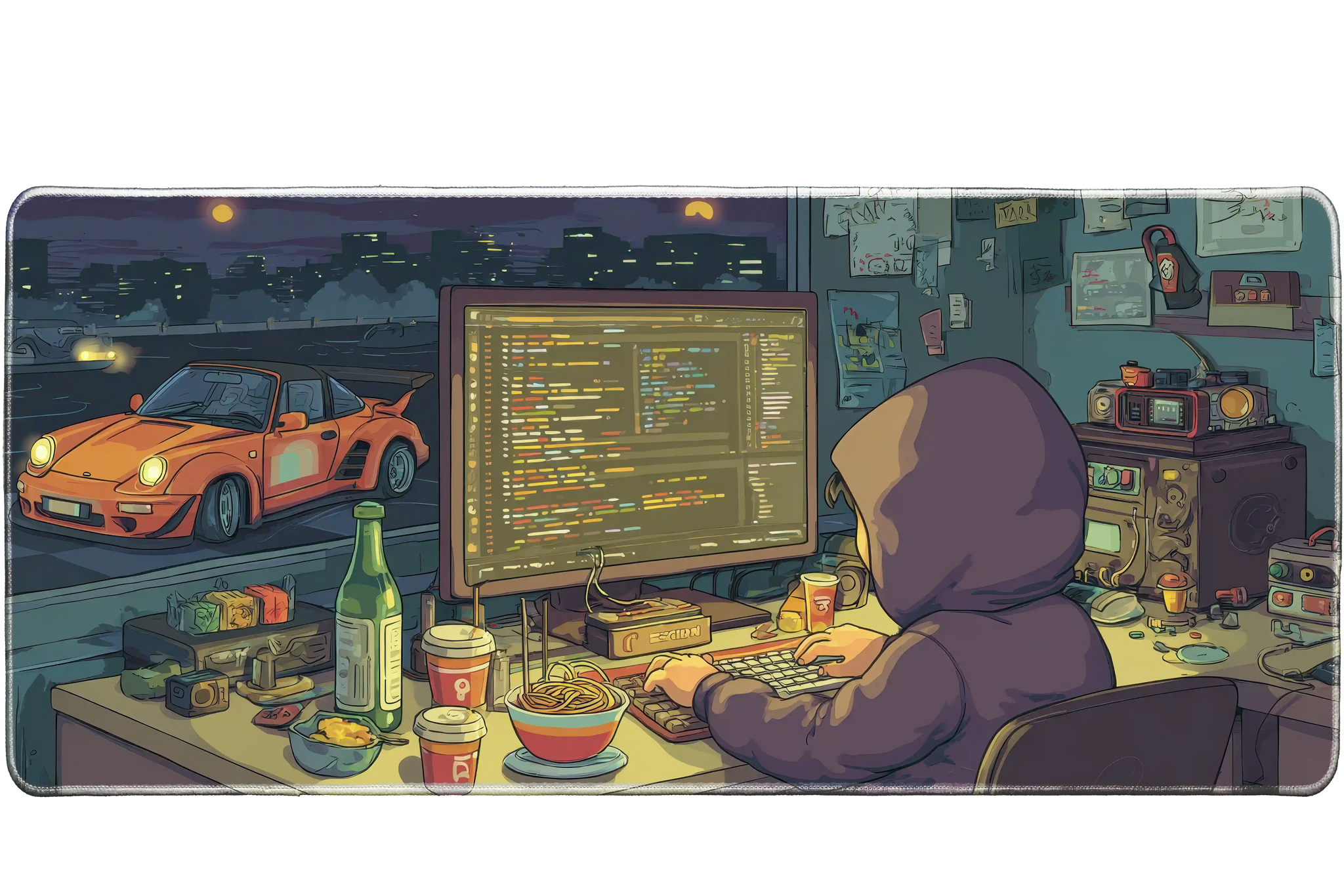 Cars 36x16in custom desk mat, non-slip rubber – PrintMyPad