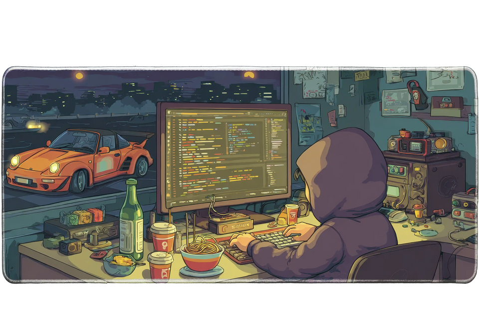 Cars 36x16in custom desk mat, non-slip rubber – PrintMyPad