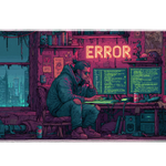 8-Bit Coding Room Desk Mat | Programmer Mouse Pad artwork on an extended desk mat with pixel-inspired coding room artwork