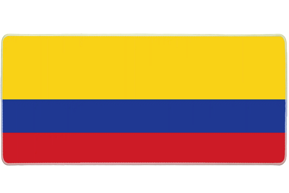 Country 900x400mm custom desk mat, non-slip rubber Colombia flag – Print My Pad