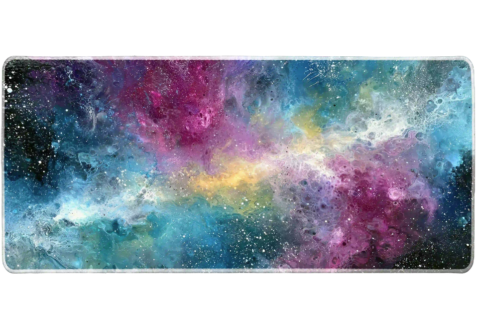 Space 36x16in custom desk mat, stitched edge – Print My Pad