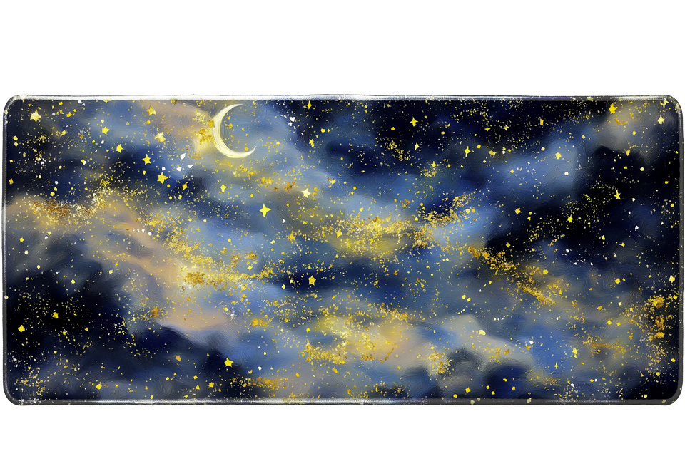 Space 90x40cm custom desk mat, non-slip rubber base – PrintMyPad