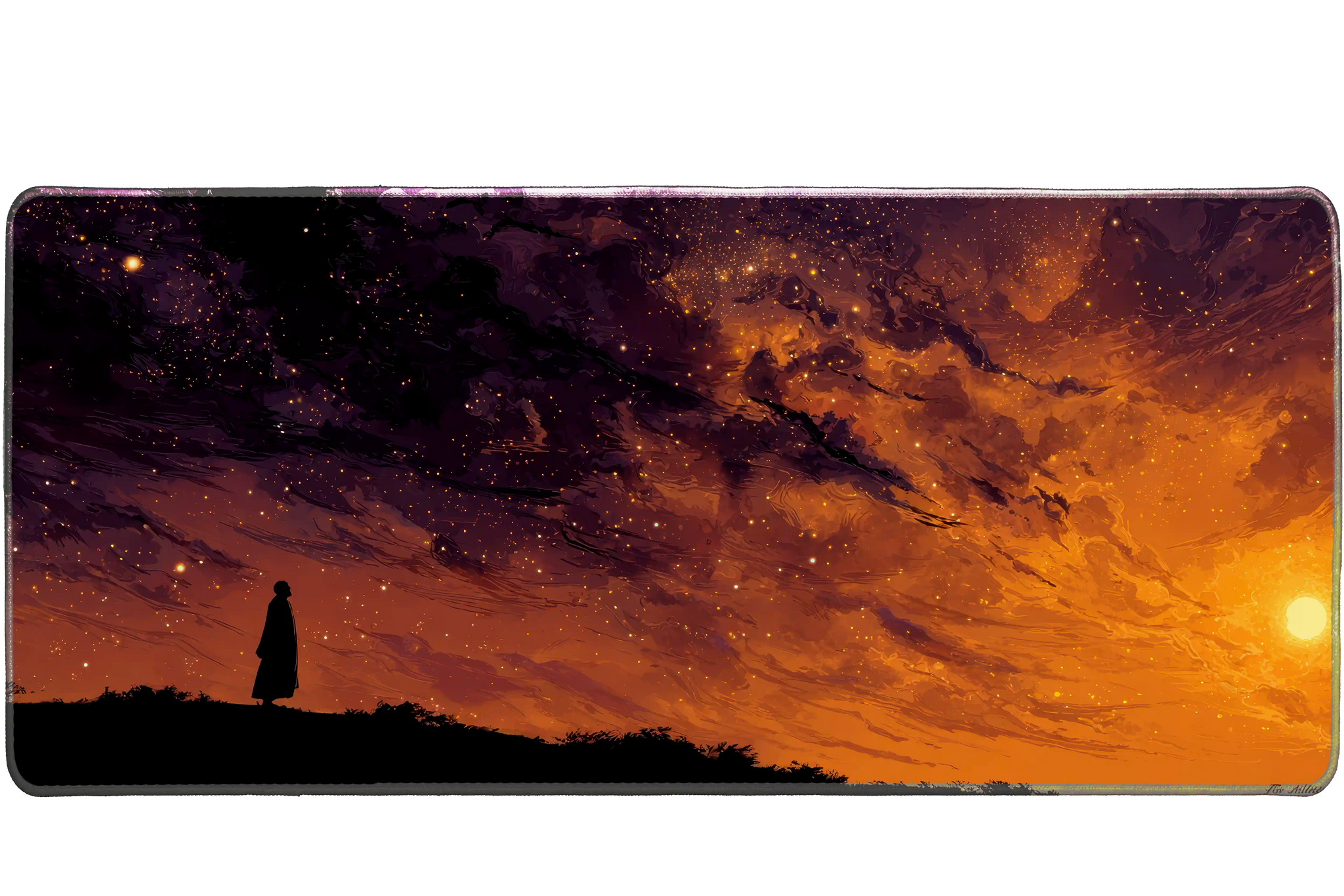 Fantasy 36x16in custom desk pad, stitched edge – Print My Pad