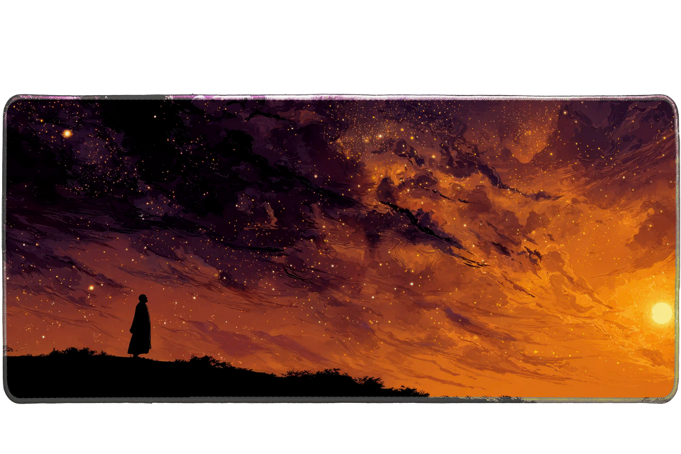 Fantasy 36x16in custom desk pad, stitched edge – Print My Pad