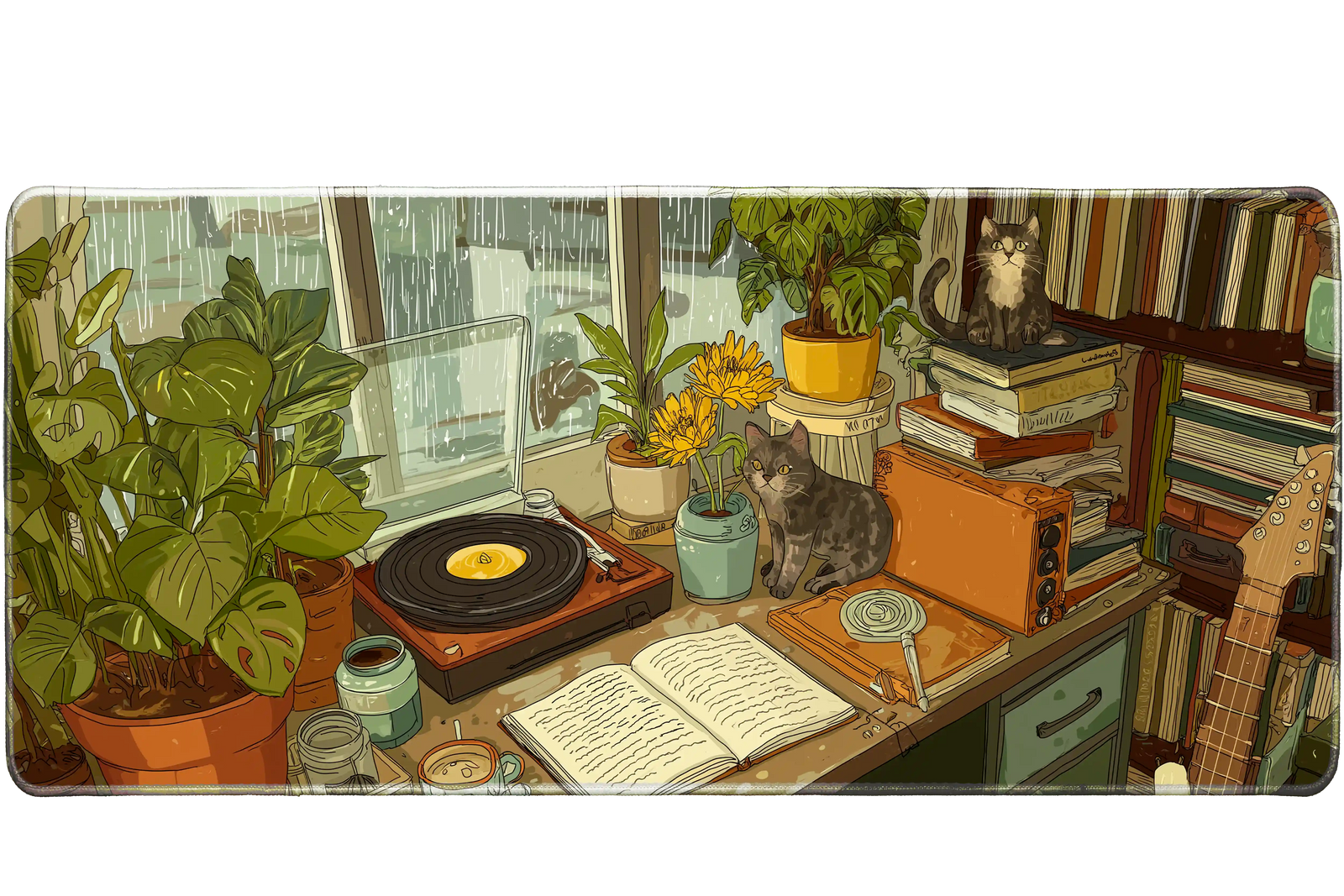 Aesthetic 90x40cm custom deskmat, non-slip rubber base – Print My Pad