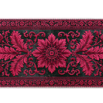 Crimson Ornate Floral Dark Vintage desk mat with raised-effect scrollwork, decorative borders, and a